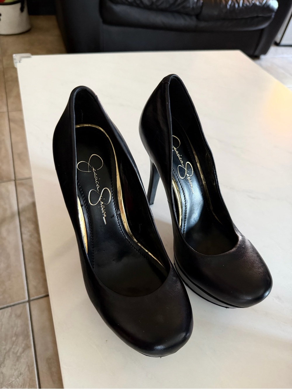 Jessica Simpson Black High Heel Platform Pumps